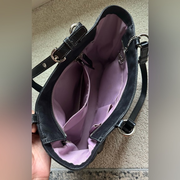 Coach Black Leather East West Gallery Tote - Picture 6 of 8